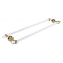 Allied Brass PG-41G-BB-30-UNL - Pacific Grove Collection 30 Inch Back to Back Shower Door Towel Bar with Grooved Accents - Unlacqu