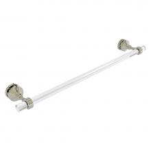 Allied Brass PG-41G-SM-24-PNI - Pacific Grove Collection 24 Inch Shower Door Towel Bar with Grooved Accents - Polished Nickel