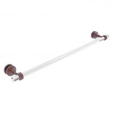 Allied Brass PG-41G-SM-30-CA - Pacific Grove Collection 30 Inch Shower Door Towel Bar with Grooved Accents - Antique Copper