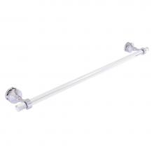 Allied Brass PG-41G-SM-30-PC - Pacific Grove Collection 30 Inch Shower Door Towel Bar with Grooved Accents - Polished Chrome