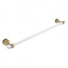 Allied Brass PG-41G-SM-30-UNL - Pacific Grove Collection 30 Inch Shower Door Towel Bar with Grooved Accents - Unlacquered Brass