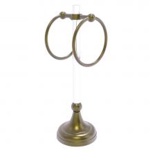Allied Brass PG-TRS-10-ABR - Pacific Grove Collection 2 Ring Vanity Top Guest Towel Ring - Antique Brass