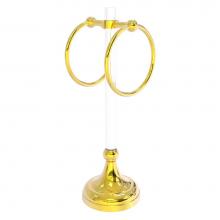 Allied Brass PG-TRS-10-PB - Pacific Grove Collection 2 Ring Vanity Top Guest Towel Ring - Polished Brass