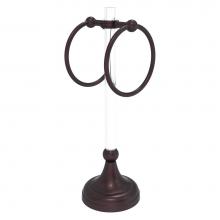 Allied Brass PG-TRSD-10-ABZ - Pacific Grove Collection 2 Ring Vanity Top Guest Towel Ring with Dotted Accents - Antique Bronze