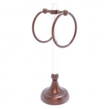 Allied Brass PG-TRSD-10-CA - Pacific Grove Collection 2 Ring Vanity Top Guest Towel Ring with Dotted Accents - Antique Copper