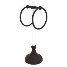 Allied Brass PG-TRSD-10-ORB - Pacific Grove Collection 2 Ring Vanity Top Guest Towel Ring with Dotted Accents - Oil Rubbed Bronz