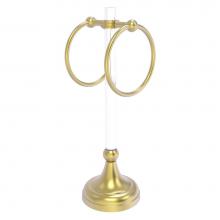 Allied Brass PG-TRSD-10-SBR - Pacific Grove Collection 2 Ring Vanity Top Guest Towel Ring with Dotted Accents - Satin Brass
