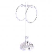 Allied Brass PG-TRSD-10-SCH - Pacific Grove Collection 2 Ring Vanity Top Guest Towel Ring with Dotted Accents - Satin Chrome