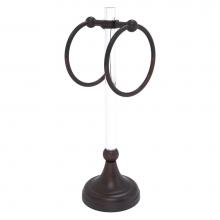 Allied Brass PG-TRSD-10-VB - Pacific Grove Collection 2 Ring Vanity Top Guest Towel Ring with Dotted Accents - Venetian Bronze
