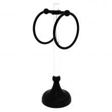 Allied Brass PG-TRSG-10-BKM - Pacific Grove Collection 2 Ring Vanity Top Guest Towel Ring with Grooved Accents - Matte Black