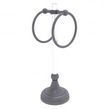 Allied Brass PG-TRSG-10-GYM - Pacific Grove Collection 2 Ring Vanity Top Guest Towel Ring with Grooved Accents - Matte Gray