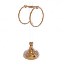 Allied Brass PG-TRST-10-BBR - Pacific Grove Collection 2 Ring Vanity Top Guest Towel Ring with Twisted Accents - Brushed Bronze