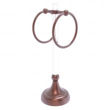 Allied Brass PG-TRST-10-CA - Pacific Grove Collection 2 Ring Vanity Top Guest Towel Ring with Twisted Accents - Antique Copper