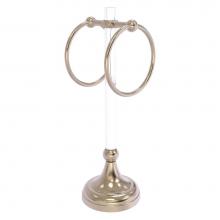 Allied Brass PG-TRST-10-PEW - Pacific Grove Collection 2 Ring Vanity Top Guest Towel Ring with Twisted Accents - Antique Pewter