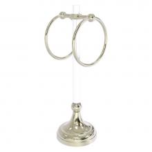 Allied Brass PG-TRST-10-PNI - Pacific Grove Collection 2 Ring Vanity Top Guest Towel Ring with Twisted Accents - Polished Nickel