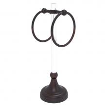 Allied Brass PG-TRST-10-VB - Pacific Grove Collection 2 Ring Vanity Top Guest Towel Ring with Twisted Accents - Venetian Bronze