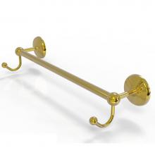 Allied Brass PMC-41-18-HK-PB - Prestige Monte Carlo Collection 18 Inch Towel Bar with Integrated Hooks