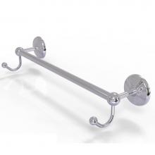 Allied Brass PMC-41-24-HK-PC - Prestige Monte Carlo Collection 24 Inch Towel Bar with Integrated Hooks