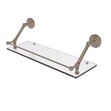 Allied Brass PQN-1-24-GAL-PEW - Prestige Que New 24 Inch Floating Glass Shelf with Gallery Rail