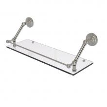 Allied Brass PQN-1-24-GAL-SN - Prestige Que New 24 Inch Floating Glass Shelf with Gallery Rail
