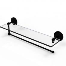 Allied Brass PQN-1PT/22-BKM - Prestige Que New Collection Paper Towel Holder with 22 Inch Glass Shelf