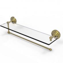 Allied Brass PQN-1PT/22-SBR - Prestige Que New Collection Paper Towel Holder with 22 Inch Glass Shelf