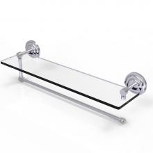 Allied Brass PQN-1PT/22-SCH - Prestige Que New Collection Paper Towel Holder with 22 Inch Glass Shelf