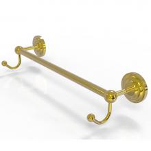 Allied Brass PQN-41-30-HK-PB - Prestige Que New Collection 30 Inch Towel Bar with Integrated Hooks