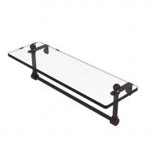 Allied Brass PR-1/16TB-ABZ - 16 Inch Glass Vanity Shelf with Integrated Towel Bar