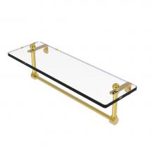 Allied Brass PR-1/16TB-PB - 16 Inch Glass Vanity Shelf with Integrated Towel Bar
