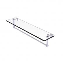 Allied Brass PR-1/22TB-PC - 22 Inch Glass Vanity Shelf with Integrated Towel Bar