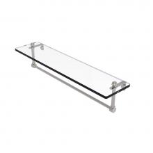 Allied Brass PR-1/22TB-SN - 22 Inch Glass Vanity Shelf with Integrated Towel Bar