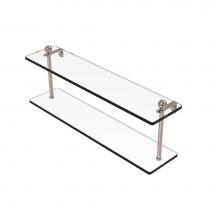Allied Brass PR-2/22-PEW - 22 Inch Two Tiered Glass Shelf