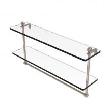 Allied Brass PR-2/22TB-PEW - 22 Inch Two Tiered Glass Shelf with Integrated Towel Bar