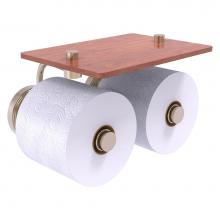 Allied Brass PR-24-2S-IRW-PEW - Prestige Regal Collection 2 Roll Toilet Paper Holder with Wood Shelf - Antique Pewter