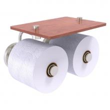 Allied Brass PR-24-2S-IRW-SN - Prestige Regal Collection 2 Roll Toilet Paper Holder with Wood Shelf - Satin Nickel