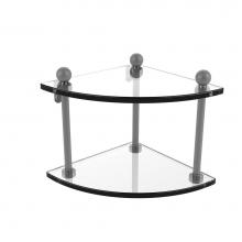 Allied Brass PR-3-GYM - Two Tier Corner Glass Shelf