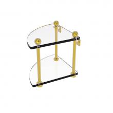 Allied Brass PR-3-PB - Two Tier Corner Glass Shelf