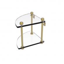 Allied Brass PR-3-SBR - Two Tier Corner Glass Shelf