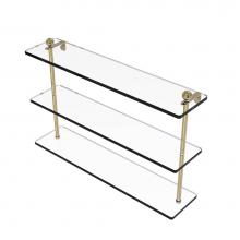 Allied Brass PR-5/22-UNL - 22 Inch Triple Tiered Glass Shelf