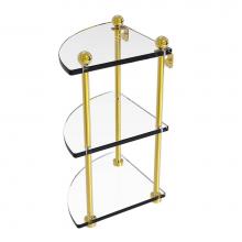 Allied Brass PR-6-PB - Three Tier Corner Glass Shelf
