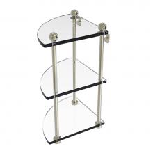 Allied Brass PR-6-PNI - Three Tier Corner Glass Shelf