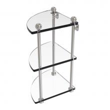 Allied Brass PR-6-SN - Three Tier Corner Glass Shelf