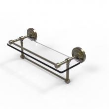 Allied Brass PRBP-1TB/16-GAL-ABR - 16 Inch Gallery Glass Shelf with Towel Bar