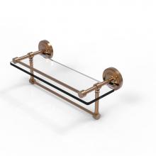 Allied Brass PRBP-1TB/16-GAL-BBR - 16 Inch Gallery Glass Shelf with Towel Bar