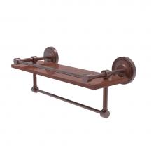 Allied Brass PRBP-1TB-16-GAL-IRW-CA - Prestige Regal Collection 16 Inch IPE Ironwood Shelf with Gallery Rail and Towel Bar