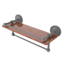 Allied Brass PRBP-1TB-16-GAL-IRW-GYM - Prestige Regal Collection 16 Inch IPE Ironwood Shelf with Gallery Rail and Towel Bar