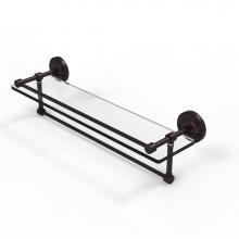 Allied Brass PRBP-1TB/22-GAL-ABZ - 22 Inch Gallery Glass Shelf with Towel Bar