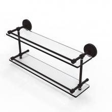 Allied Brass PRBP-2/22-GAL-ORB - Prestige Regal 22 Inch Double Glass Shelf with Gallery Rail