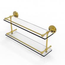 Allied Brass PRBP-2/22-GAL-PB - Prestige Regal 22 Inch Double Glass Shelf with Gallery Rail